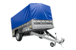 Remorque sur ressorts 230x125 UNITRAILER FORCE 230/R KIPP avec châssis H-800 et bâche bleue