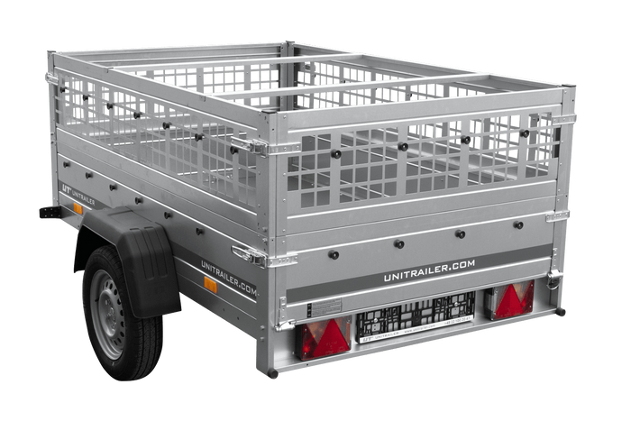 Remorque à un essieu 200x125 UNITRAILER GARDEN 201 KIPP avec ridelles grillagées