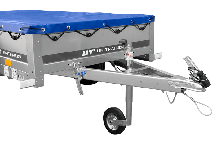 Remorque légère 200x106 UNITRAILER GARDEN 200 KIPP avec châssis H-0 et bâche bleue