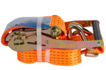 Ensemble de quatre courroies de transport UNITRAIER 3 m/50 mm/5 t orange avec tendeur