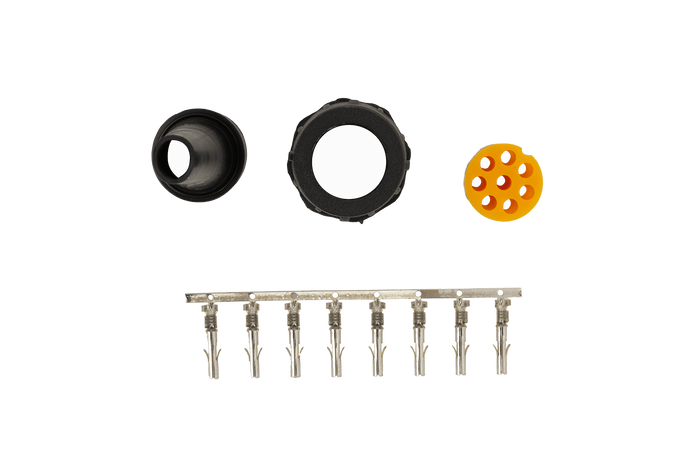 Connecteur baïonnette jaune à 8 broches 12V [gauche]