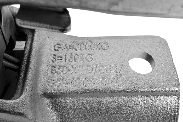 Attelage à boule WINTERHOFF WW 30-D3-K1212 pour remorque de 3000 kg avec timon tubulaire de 50 à 51 mm, en fonte