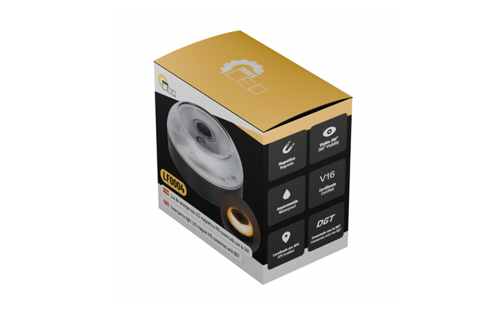 Feu, phare de secours magnétique TruckLED LED V16 DGT avec GPS et carte SIM