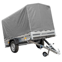 Remorque sur ressorts 230x125 UNITRAILER GARDEN 230/R KIPP avec châssis H-1100 et bâche grise