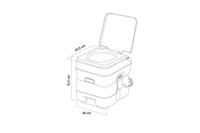 Toilettes de camping portables ProPlus 370415CR grises 10L/10L