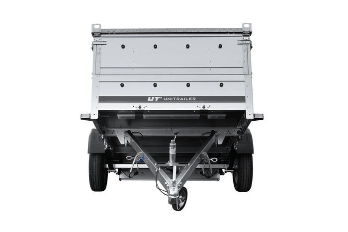 Remorque à un essieu sur ressorts 264x125 UNITRAILER GARDEN 264/R KIPP avec ridelles supplémentaires et capot en aluminium