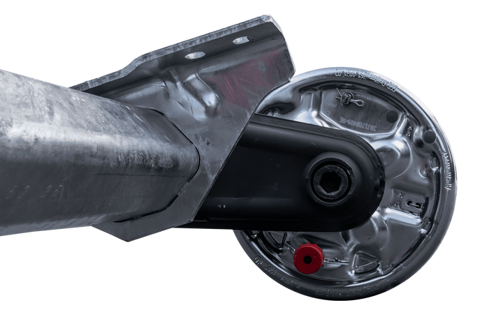 Essieu freiné AL-KO COMPACT pour remorque/dépanneuse 1350kg, 110mm, 1550mm, 5x112