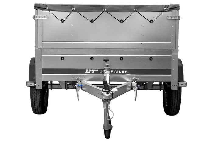 Remorque légère 200x125 UNITRAILER GARDEN 201 KIPP avec ridelles supplémentaites et bâche grise