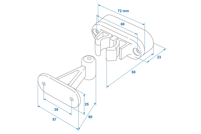 Loquet de porte de caravane ou de camping-car ProPlus 362622V02, poignée blanche à ressort pour maintenir la porte