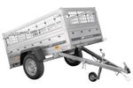 Top remorque GARDEN TRAILER 200 KIPP avec rehausses grillagées et roue jockey