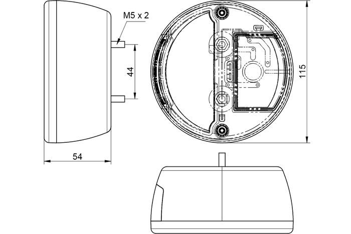 Feu arrière DOBPLAST DPT10, 4 fonctions universel