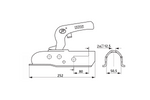 Attelage à boule STEELPRESS ZSK-1700C pour remorque de 1700 kg avec timon tubulaire de 50 mm