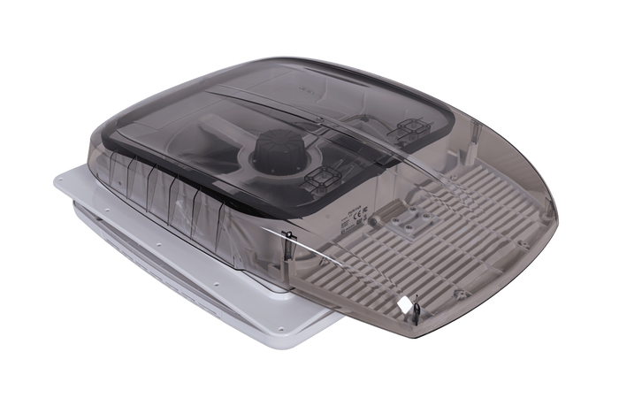 Ventilateur de toit automatique PUNDMANN PLUS FAN pour camping-car avec éclairage et store enrouleur 400×400 mm