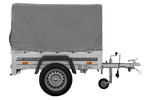 Remorque à un essieu 150x106 UNITRAILER GARDEN 150 KIPP avec châssis H-800 et bâche grise