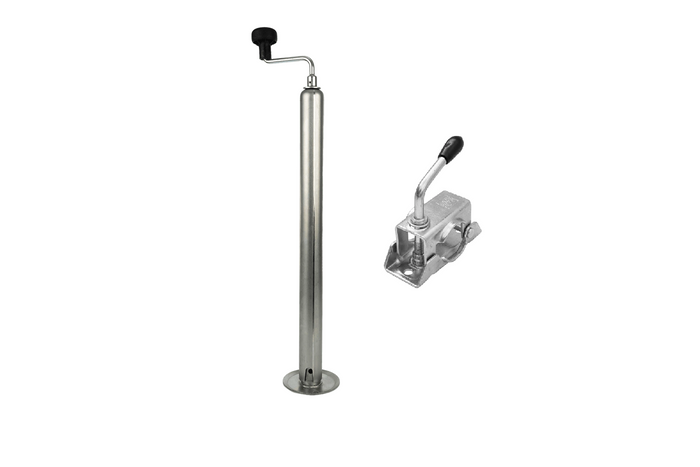 Béquille, manivelle extensible avec collier WINTERHOFF ST48-120+KLE48,150 kg, 48 mm, 600-820 mm