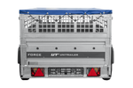Remorque à un essieu 230x125 UNITRAILER FORCE 230 KIPP avec côtés grillagés, châssis H-0 et bâche bleue
