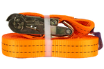 Ensemble de quatre courroies de transport UNITRAIER 10 m/35 mm/2 t orange avec tendeur