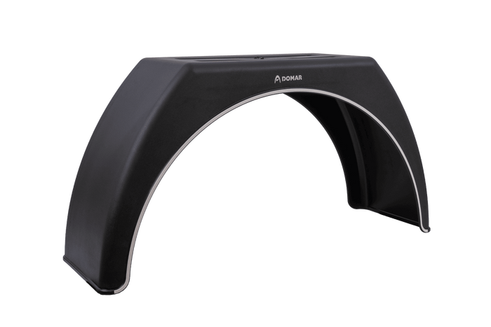 Garde-boue de remorque 15-17,5" DOMAR DK3114, passage de roue plat 950/300 mm avec garniture blanche