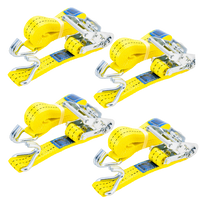 Jeu de quatre courroies de transport jaunes UNITRAIER 4 m/35 mm/2 t avec tendeur