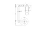 Roue jockey avec bride, collier WINTERHOFF ST60-V-255SB+KLE60, 400 kg, 60 mm, 525-755 mm