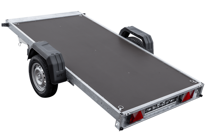 Remorque à un essieu sur ressorts 264x125 UNITRAILER FORCE 264/R KIPP avec châssis H-1100 et bâche grise