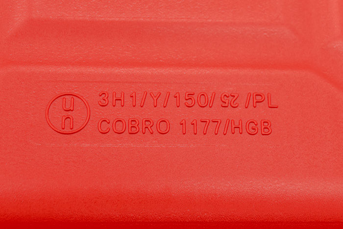 Bidon plastique HERMON 10L avec entonnoir, rouge