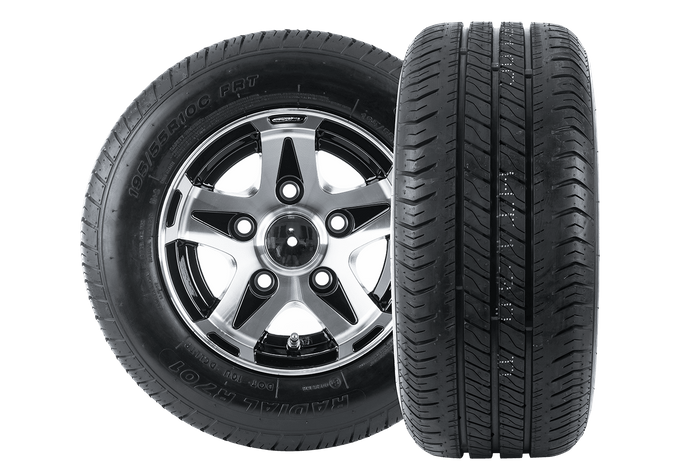 Jeu de deux roues renforcées pour remorque PNEU LINGLONG 195/55 R10C 98/96N ALU UNITRAILER JANTE 6Jx10&quot; 5x112 ET:-4