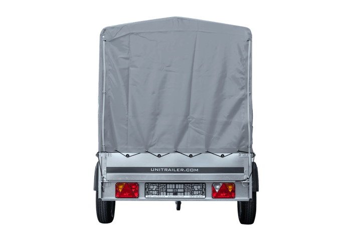 Remorque sur ressorts 264x125 UNITRAILER GARDEN 264/R KIPP avec châssis H-1100 et bâche grise