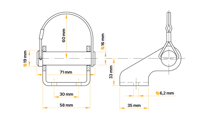Support de charnière latérale de remorque WINTERHOFF BSCHG 10-17-C