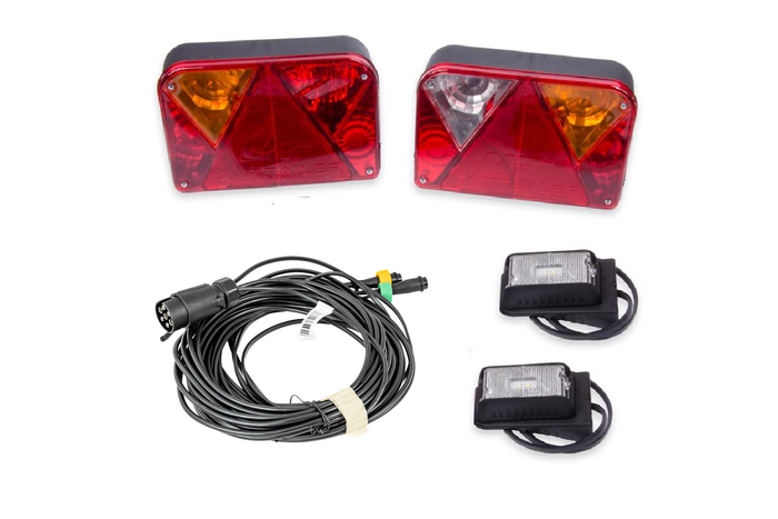 Kit éclairage : feux arrière DOBPLAST + feux de gabarit LED DOBPLAST + faisceau MANTES 7m, 7 broches