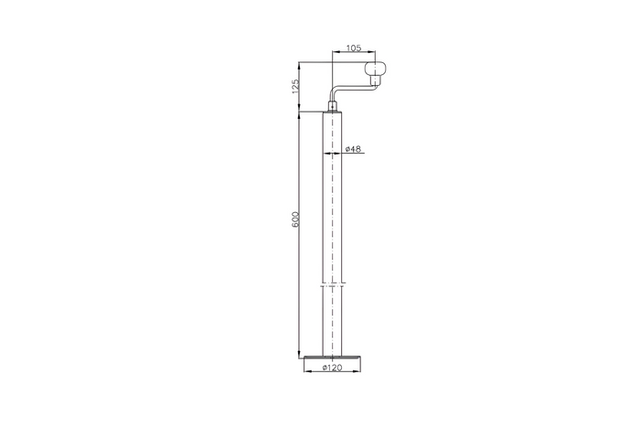 Béquille, manivelle extensible avec collier WINTERHOFF ST48-120+KLE48,150 kg, 48 mm, 600-820 mm