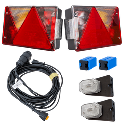 Kit d'éclairage : feux arrière ASPÖCK MULTIPOINT IV + feux de gabarit ASPÖCK FLEXIPOINT I + faisceau MANTES 4,4 m 13 broches