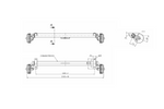 Essieu freiné AL-KO EURO pour remorque/porte-voitures 1800 kg 1650 mm 2150 mm 5x112