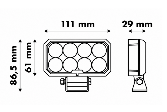 Lampe de travail, réflecteur rectangulaire LED LAYTZ LY7302, 32 LED, 3200 lm