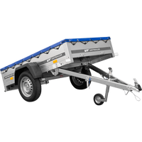 Remorque Garden Trailer 200 Kipp avec roue jockey et bâche plate bleue