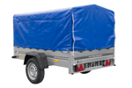 Remorque légère 200x125 UNITRAILER GARDEN 201 KIPP avec châssis H-800 et bâche bleue