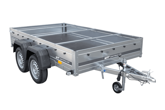Remorque porte-voitures 264x150 UNITRAILER GARDEN 265/2 KIPP avec châssis H-0 et bâche bleue