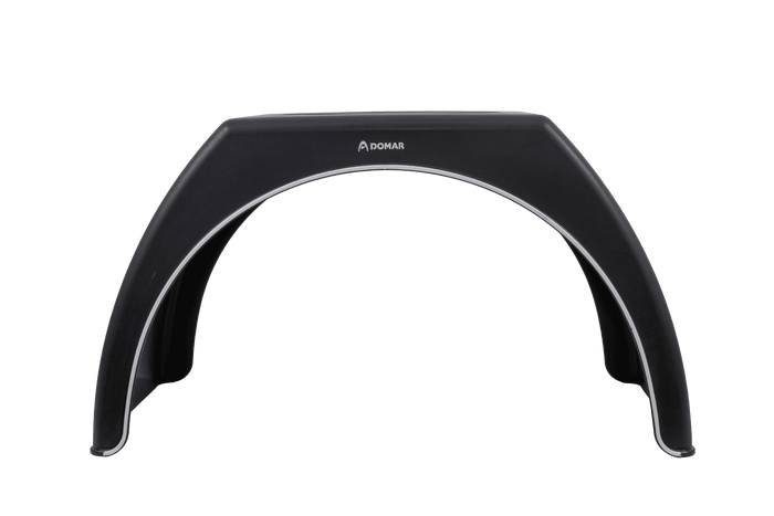 Garde-boue double pour remorque 15-16" DOMAR DK3120, passage de roue plat 1000/510 mm avec jante blanche