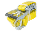 Ensemble de quatre courroies de transport jaunes UNITRAIER 8 m/50 mm/5 t avec tendeur