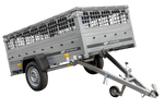 Remorque porte-voitures 230x125 UNITRAILER GARDEN 230 KIPP avec côtés en filet et bâche grise