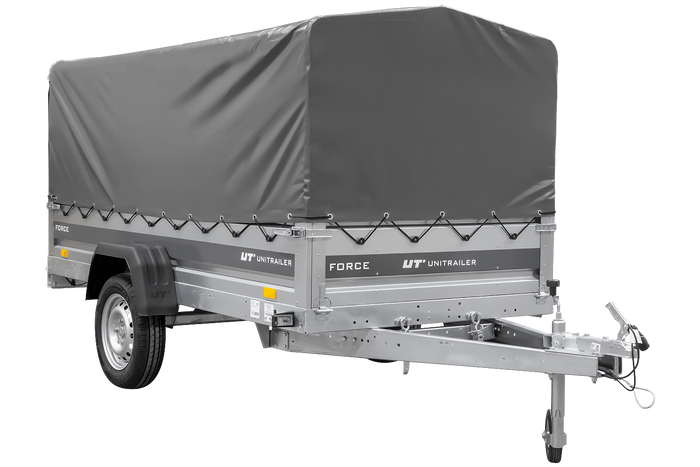 Remorque 264x125 UNITRAILER FORCE 264 KIPP avec châssis H-800 et bâche grise