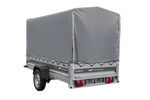 Remorque à un essieu sur ressorts 264x125 UNITRAILER FORCE 264/R KIPP avec châssis H-1100 et bâche grise