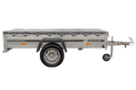 Remorque à un essieu 230x125 UNITRAILER GARDEN 230 KIPP avec châssis H-0 et bâche grise