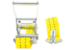 Jeu de quatre courroies de transport jaunes UNITRAIER 4 m/35 mm/2 t avec tendeur