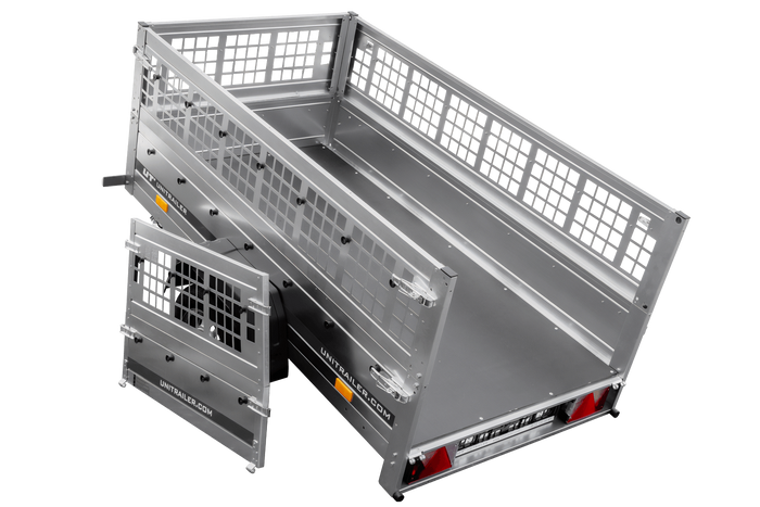 Remorque légère 200x106 UNITRAILER GARDEN 200 KIPP avec côtés en filet