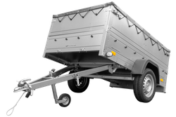 Remorque neuve 200x125 avec bâche plate, rehausses de ridelles et roue jockey - Garden Trailer 201 KIPP