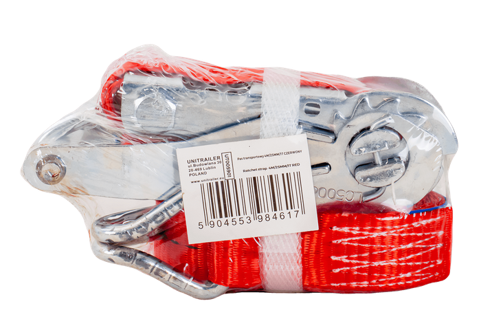 Courroie de transport rouge UNITRAIER 4 m/25 mm/1 t avec tendeur