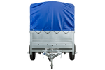 Remorque légère 230x125 UNITRAILER GARDEN 230 KIPP avec côtés BIS, châssis H-800 et bâche bleue