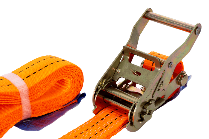 Ensemble de quatre courroies de transport UNITRAILER 3m/35mm/2t orange avec tendeur