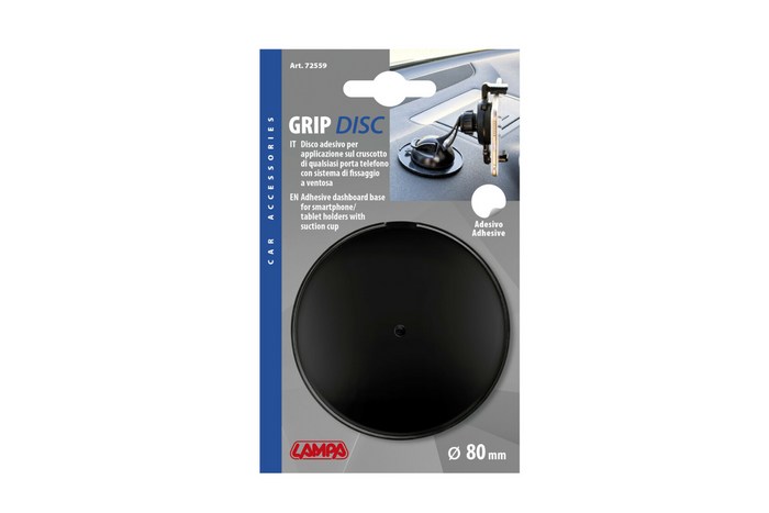 Base de tableau de bord autocollante LAMPA Grip Disc 80 mm